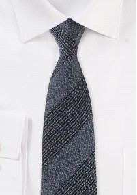 Krawatte locker gewebt dunkelblau Streifen