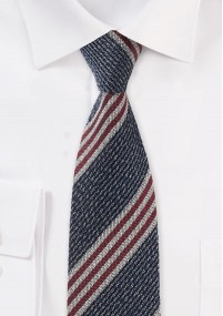 Krawatte marmoriert Streifenmuster dunkelblau