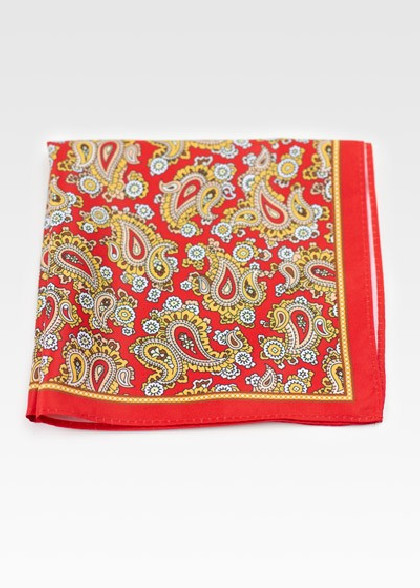 Kavaliertuch lockeres Paisleymuster mittelrot