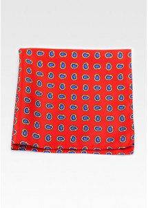 Zakdoekje klein paisley motief rood
