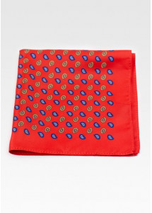 Zakdoekje klein paisley motief rood