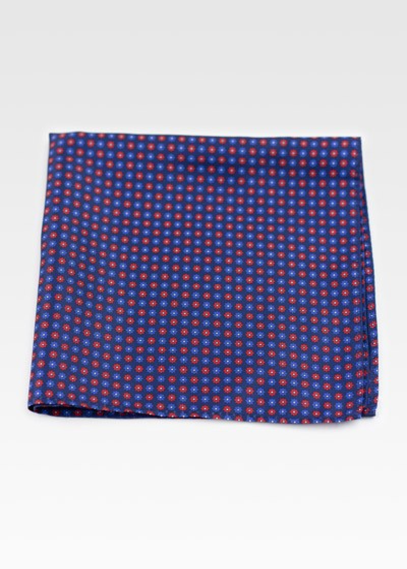 Decoratieve sjaal met bloemenpatroon donkerblauw