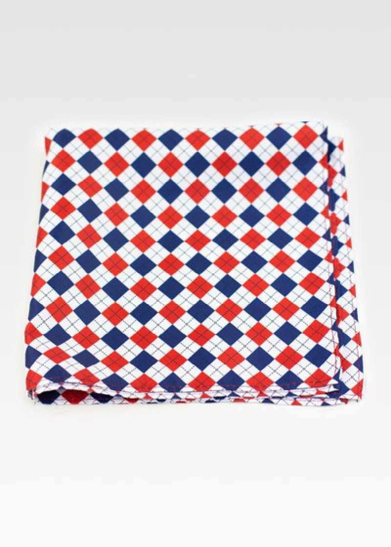 Zakdoek retro stijl nacht blauw wit
