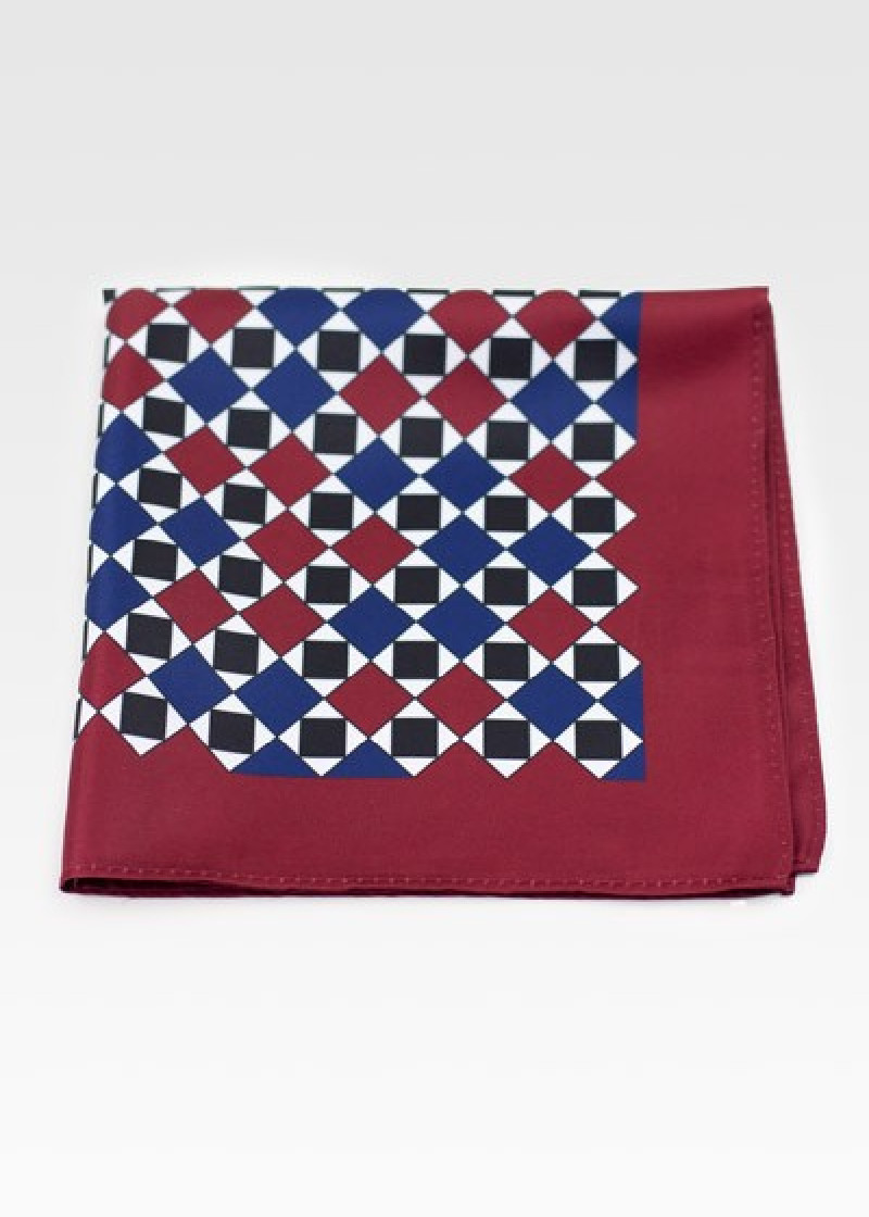 Cavalier Sjaal Retro Stijl wit donkerblauw