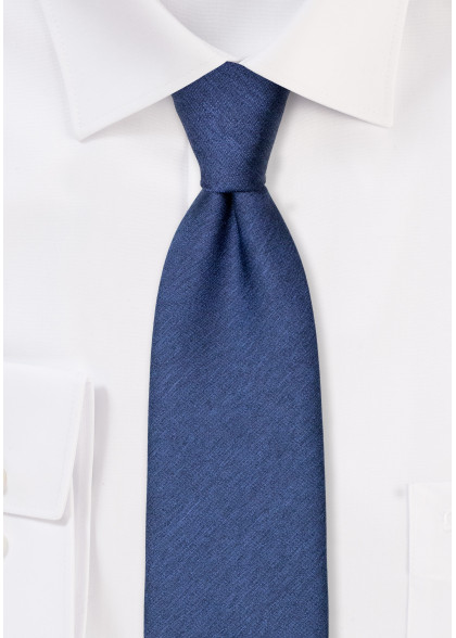Herrenkrawatte unifarben melierte Struktur marineblau