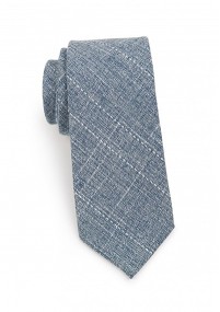 Krawatte Baumwolle gesprenkelt mattblau