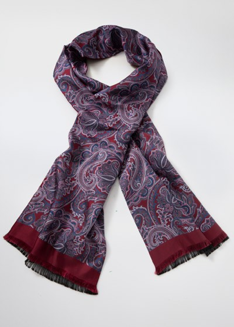 Dassjaal Paisley patroon Wijnrood