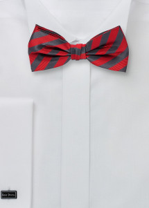 Heren Strik Design Medium Rood Donker Grijs