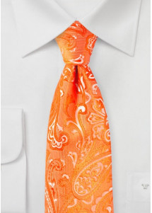 Stropdas gecultiveerd paisley oranje