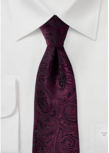 Stropdas elegant paisley motief wijn rood...