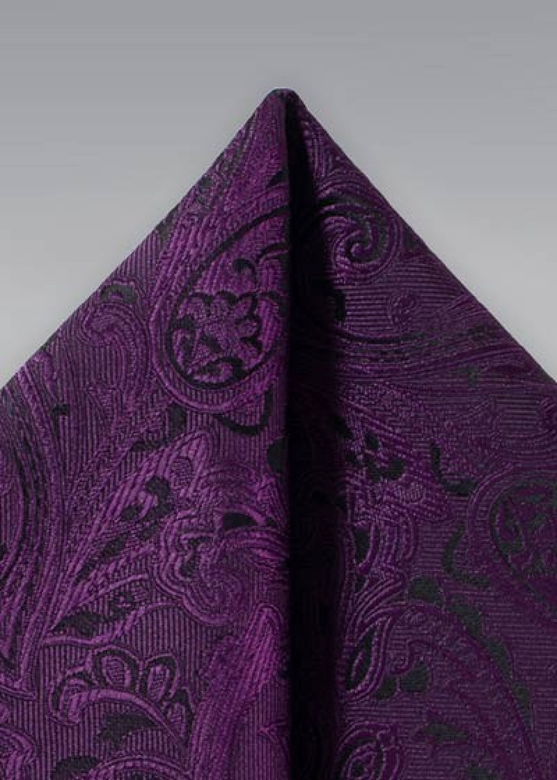 Zakdoek levendig paisley patroon paars