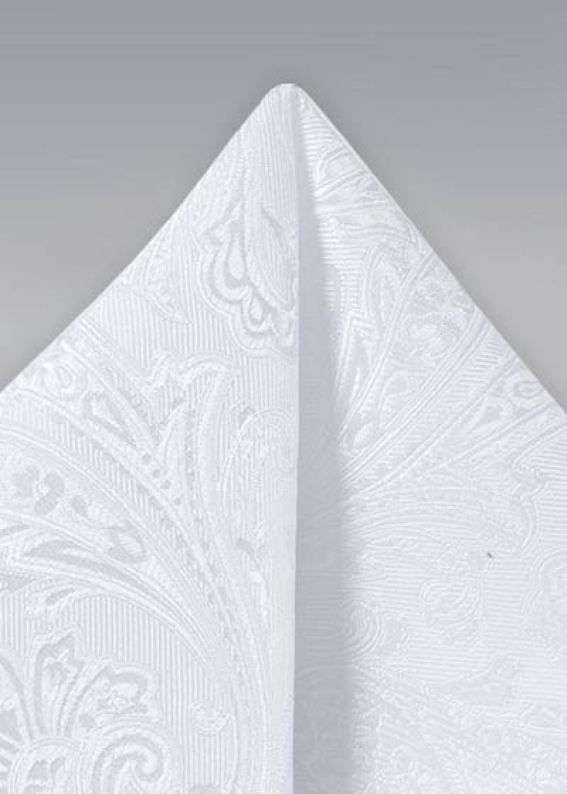 Zakdoek met levendig Paisley-patroon Wit