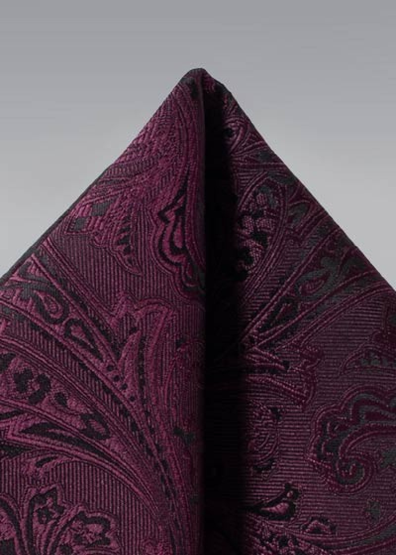 Cavalier Sjaal Uitbundig Paisley Patroon Bordeaux