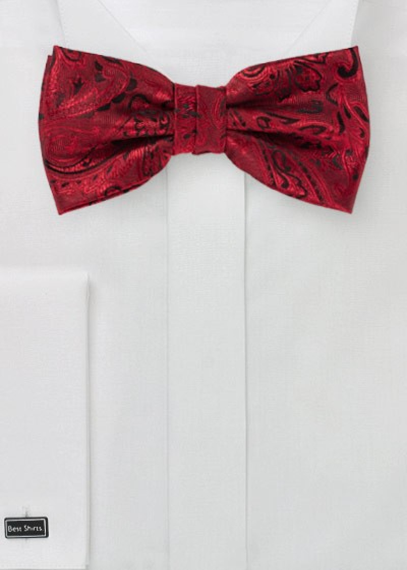 Heren Strik Top Mode Paisley Rood