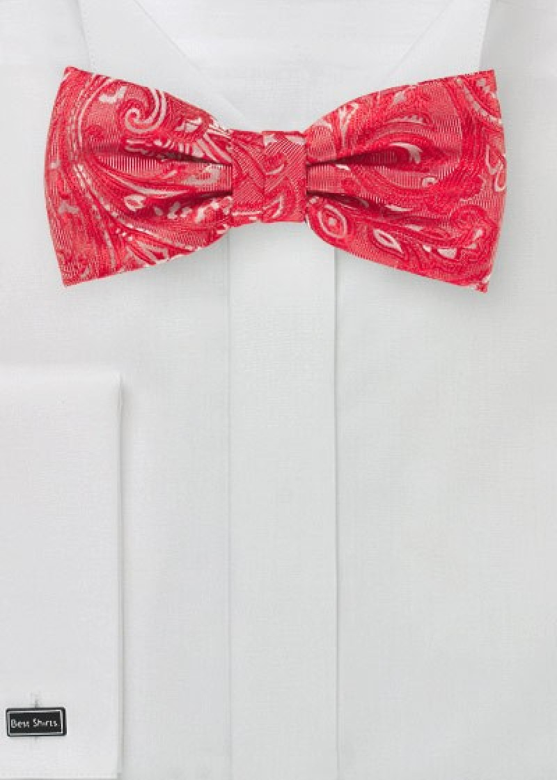 Herenstrik Stijlvol Paisley Motief Rood