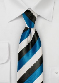 Zakelijke stropdas strepen nacht troyal blauw wit