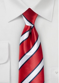 Tie traditional stripe design rood sneeuwwit