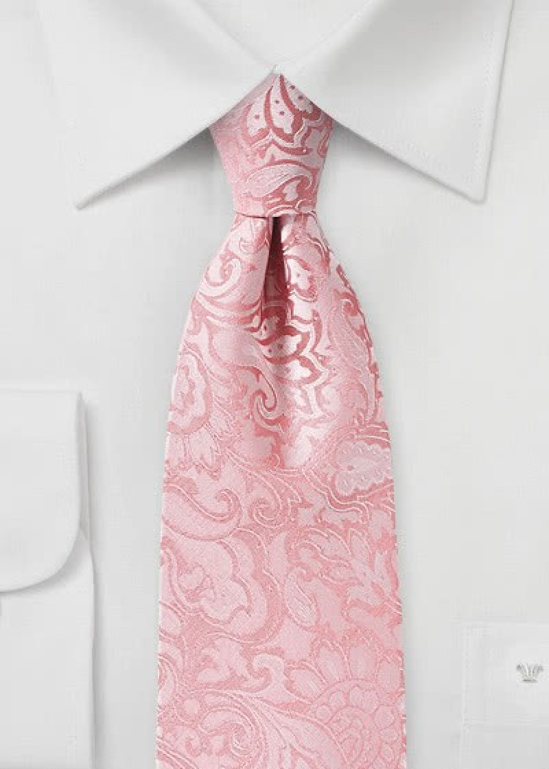 Stropdas Paisley motief roze