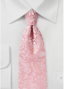 Markante XXL-Krawatte im Paisley-Look rosa