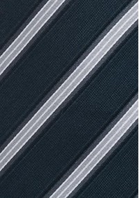 Krawatte schmal  Streifenstruktur Silbergrau Navy
