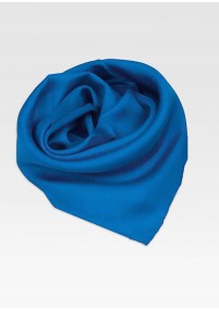 Dames sjaal zijde azuurblauw effen