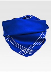 Damessjaal blauw gestreepte rand