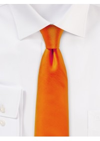 Zijden Herenstropdas Elegante Glans Oranje