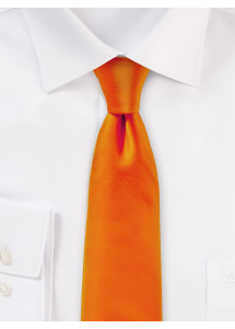 Zijden Herenstropdas Elegante Glans Oranje