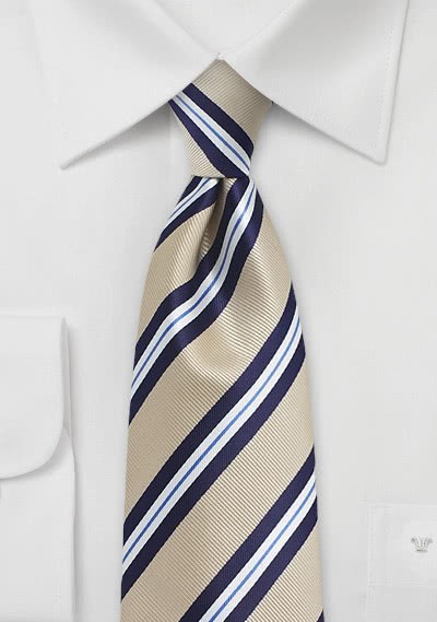 Kravatte gestreift sandfarben navy Kravatte gestreift sandfarben navy