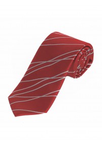 Extra slanke stropdas Golfpatroon Rood