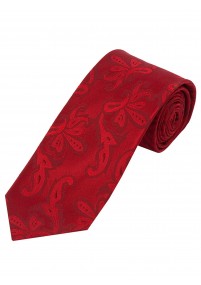 Extra smalle zakelijke stropdas Paisley Rood
