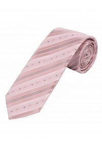Zakelijke stropdas smalle stippen lijnen roos