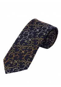 Extra smalle stropdas met bloemmotief zwart