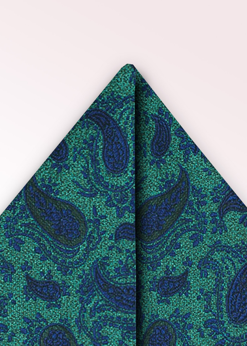 Cavalier Sjaal Paisley Motief petrol marine