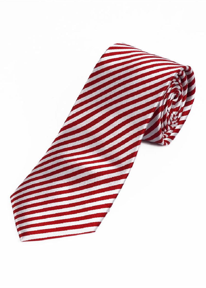 Stropdas blokstrepen medium rood parelwit