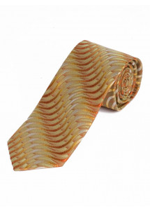 Stropdas golfpatroon goudgeel