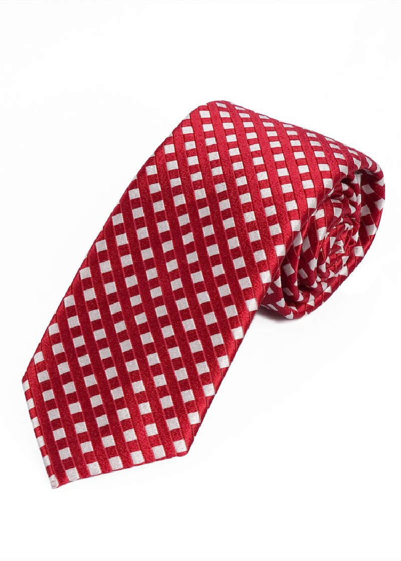 Stropdas elegant wafeloppervlak rood wit