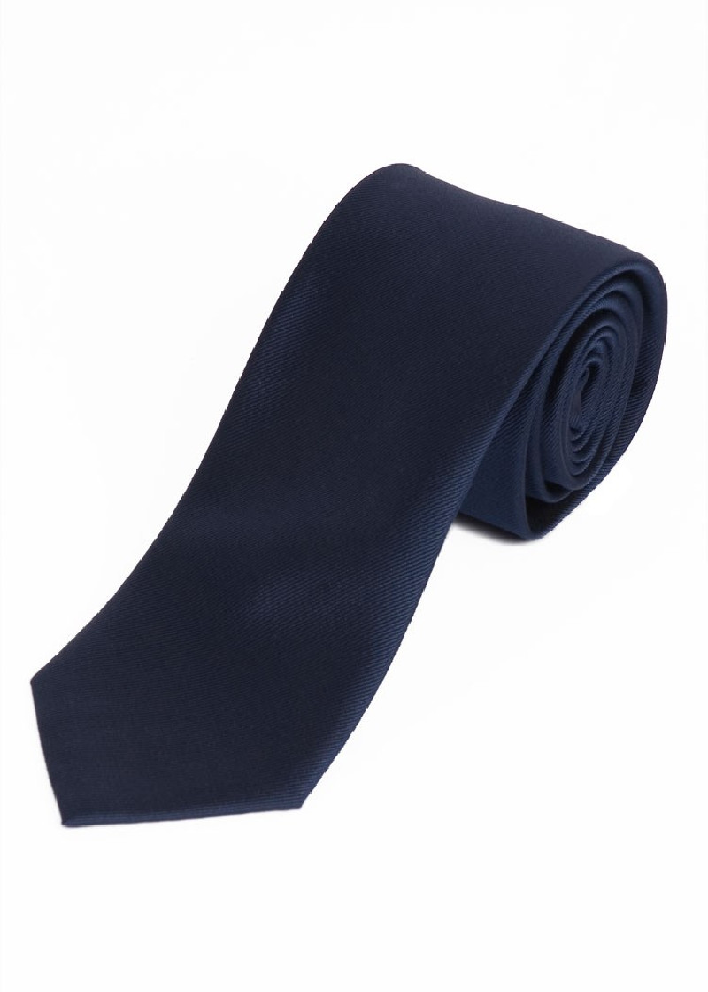 Satijnen stropdas zijde effen marineblauw