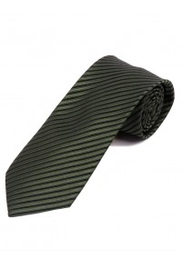 Krawatte dünne Streifen teerschwarz olivgrün