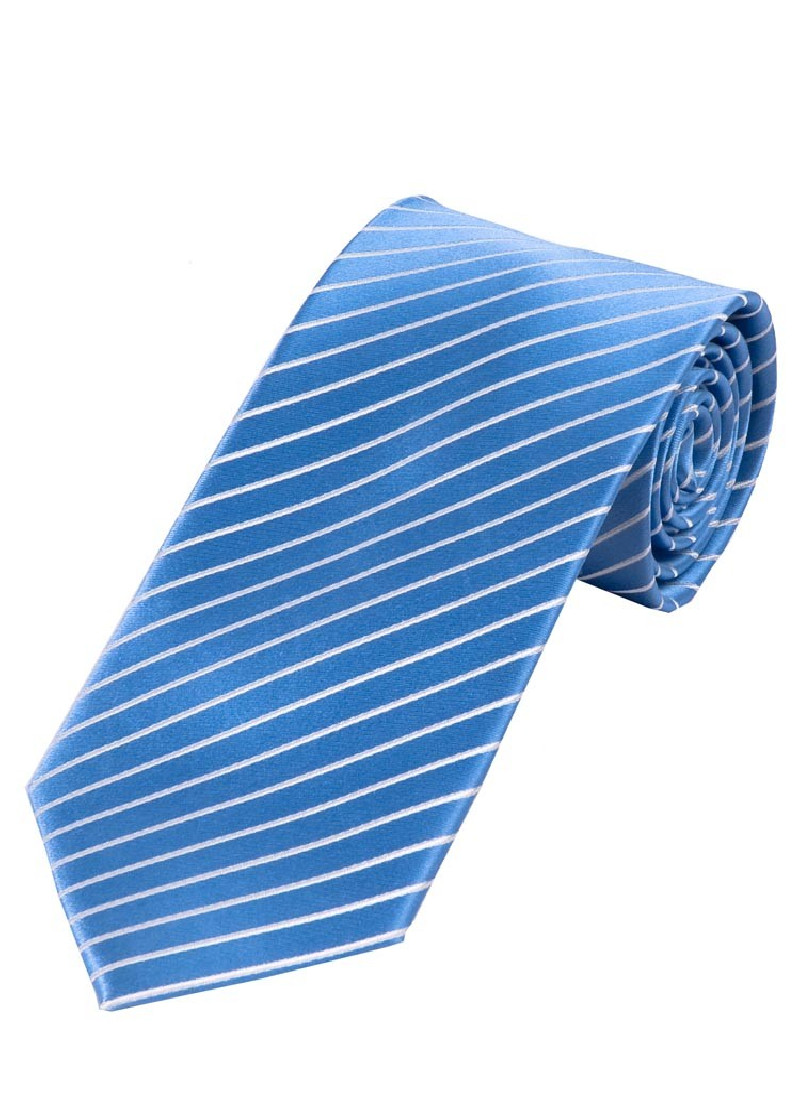 Herenstropdas dunne lijnen blauw-wit