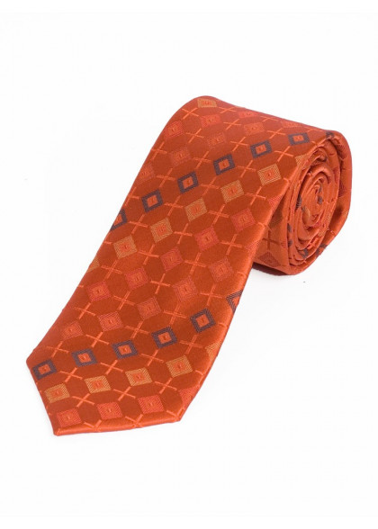 Businesskrawatte orange Viereck-Ornamente