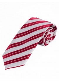 Stripe Mens Tie Pearl White Red