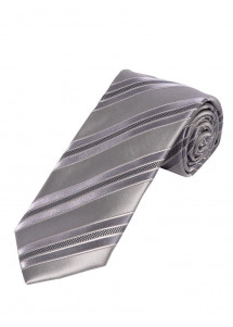 Stripe Business Tie Silver Snow White