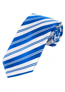 Stripe Mens Tie Pearl White Royal Blue