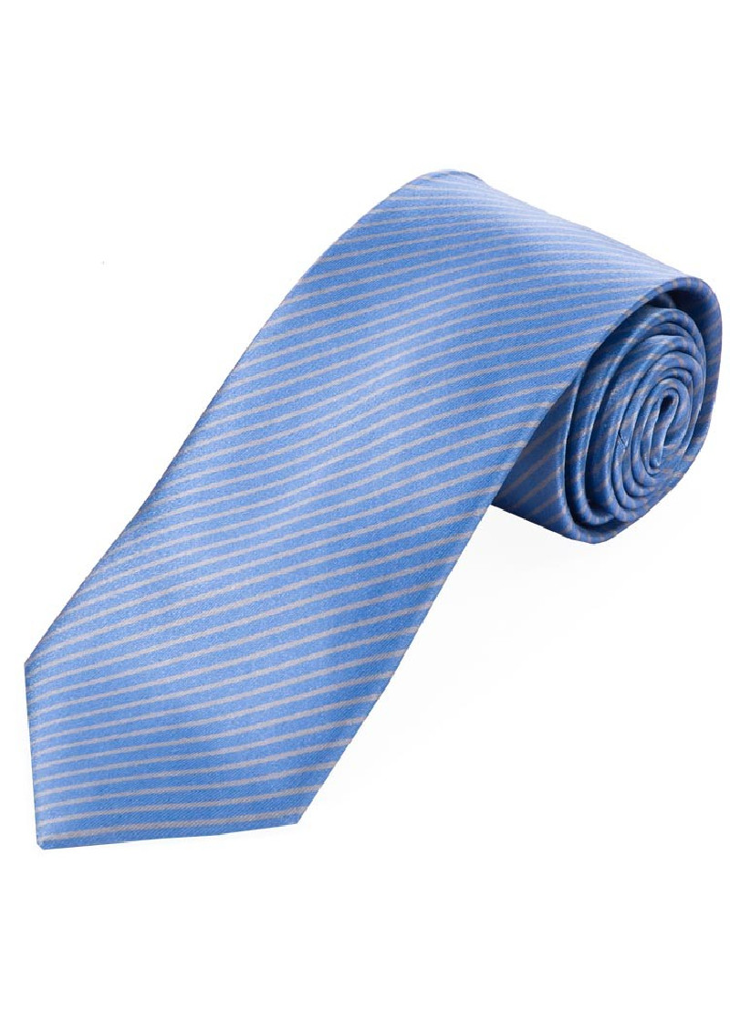 Stropdas dunne strepen duifblauw parelwit