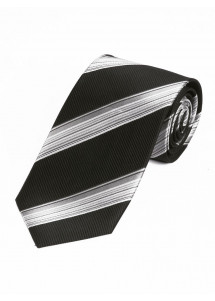 Krawatte stilvolles Streifen-Pattern schwarz, weiß und silber