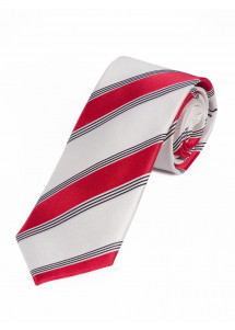Stropdas verfijnd streepdesign wit rood...