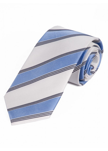 Krawatte elegantes Streifen-Pattern  weiß eisblau tintenschwarz