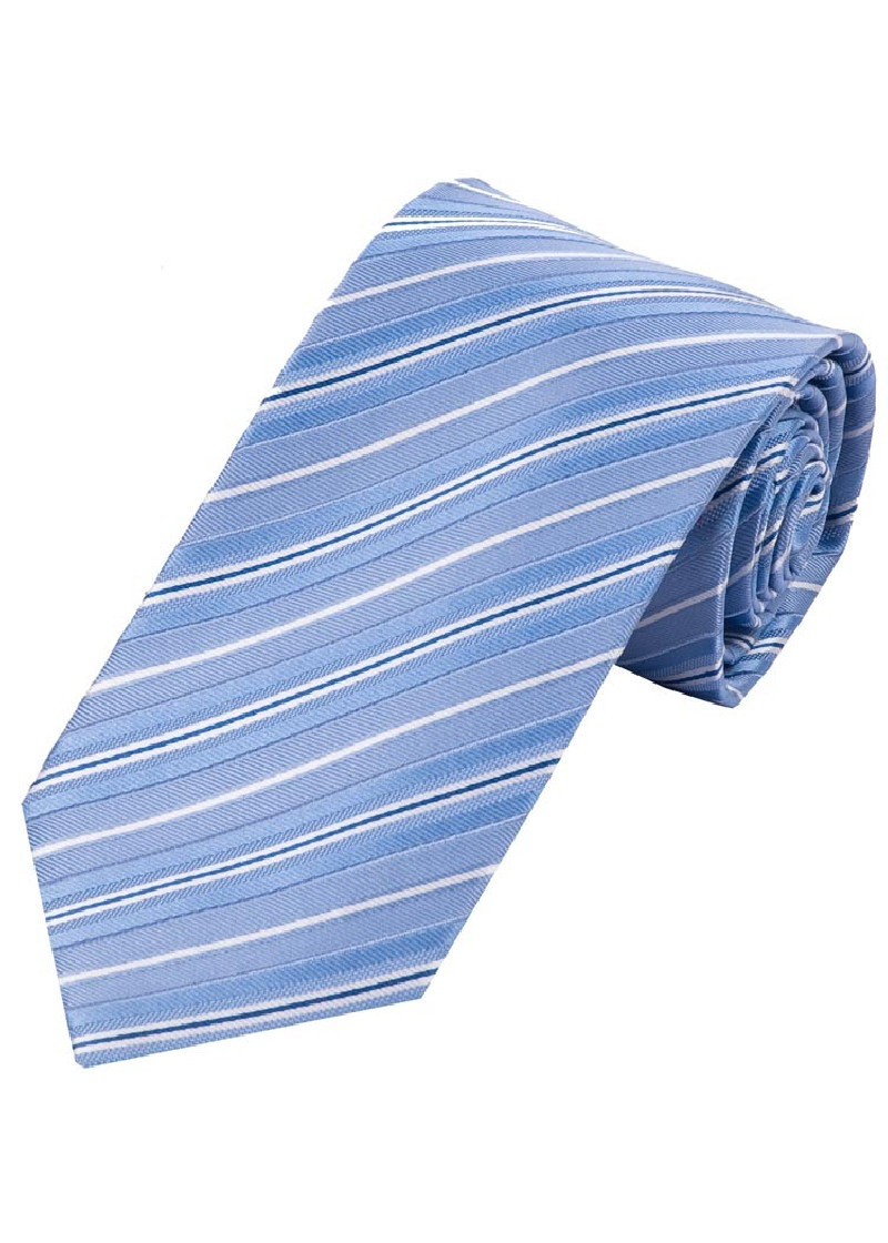 Modieuze herenstropdas gestreept duifblauw