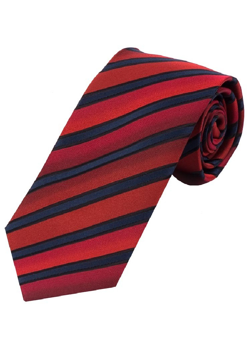 Opvallende Stropdas Gestreept Rood Marine Blauw